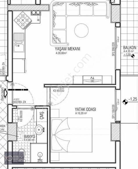 Nergiz Çarşı İçi Bostanlı Yakını Ara Kat 1+1 Daire - Görsel 6