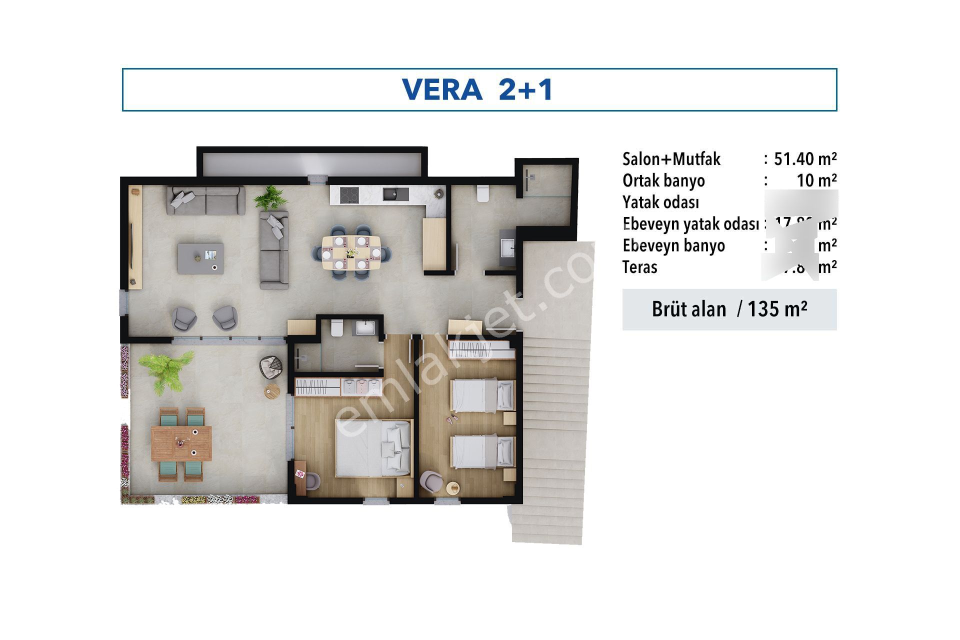 Goldhouse Dan Satılık Site İçerisinde 2+1 Teraslı Daire - Görsel 35
