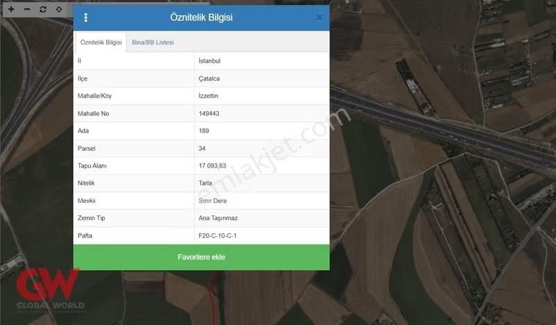 İstanbul Çatalca İzzettin'de 550 M² Hisseli Satılık Tarla
