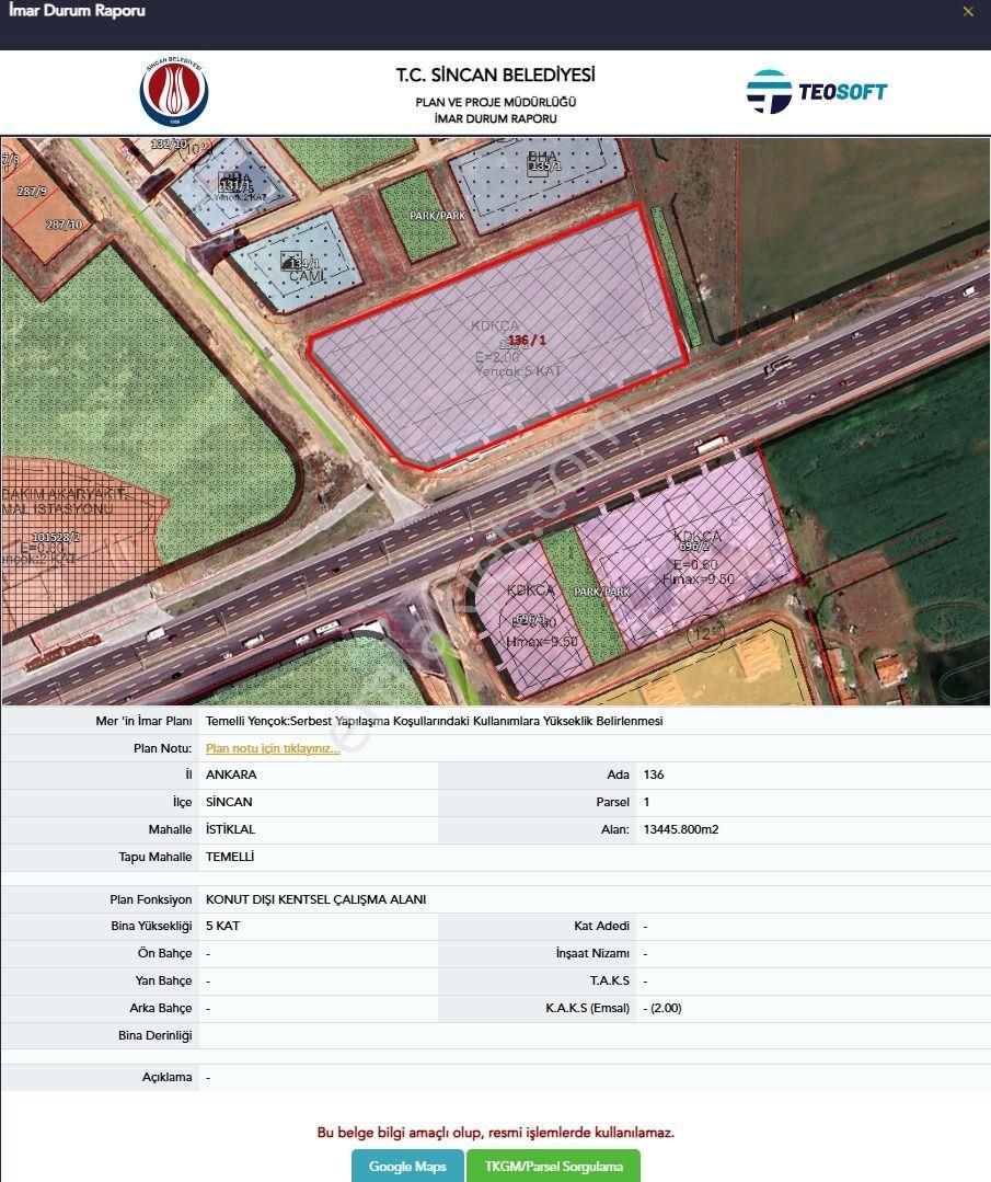 Ankara, Sincan, Temelli/istiklal, Emsal=2.00, Hisseli Arsa - Görsel 2