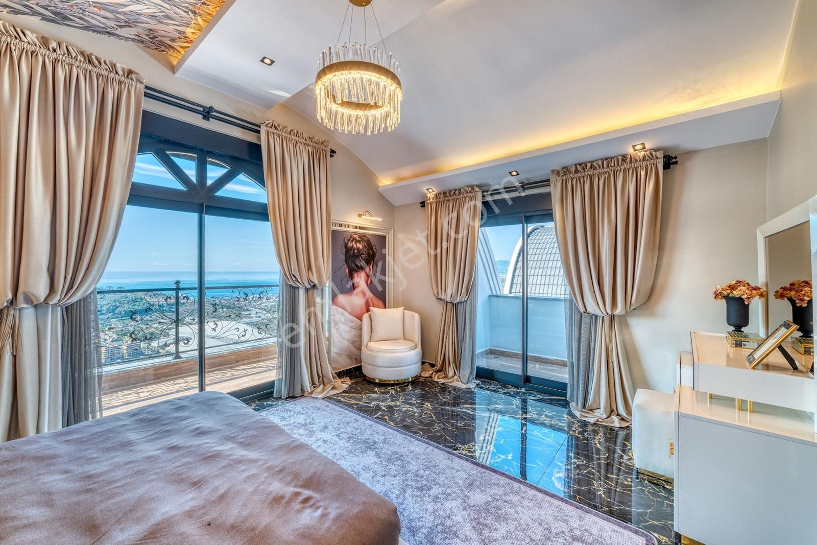 Satılık -villa Kargıcak/alanya 5+1 Lüks Alanya Ve Deniz Manzaralı.! - Görsel 4