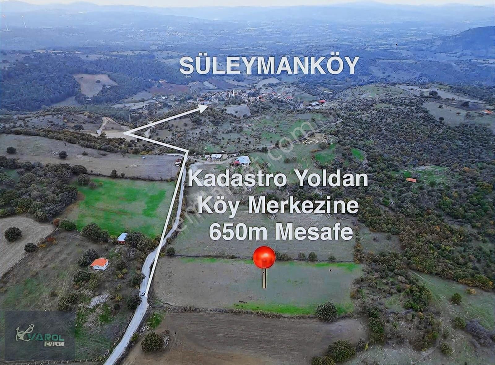 Süleyman Köyde 9000m² Kadastro Yolu Olan Tarla