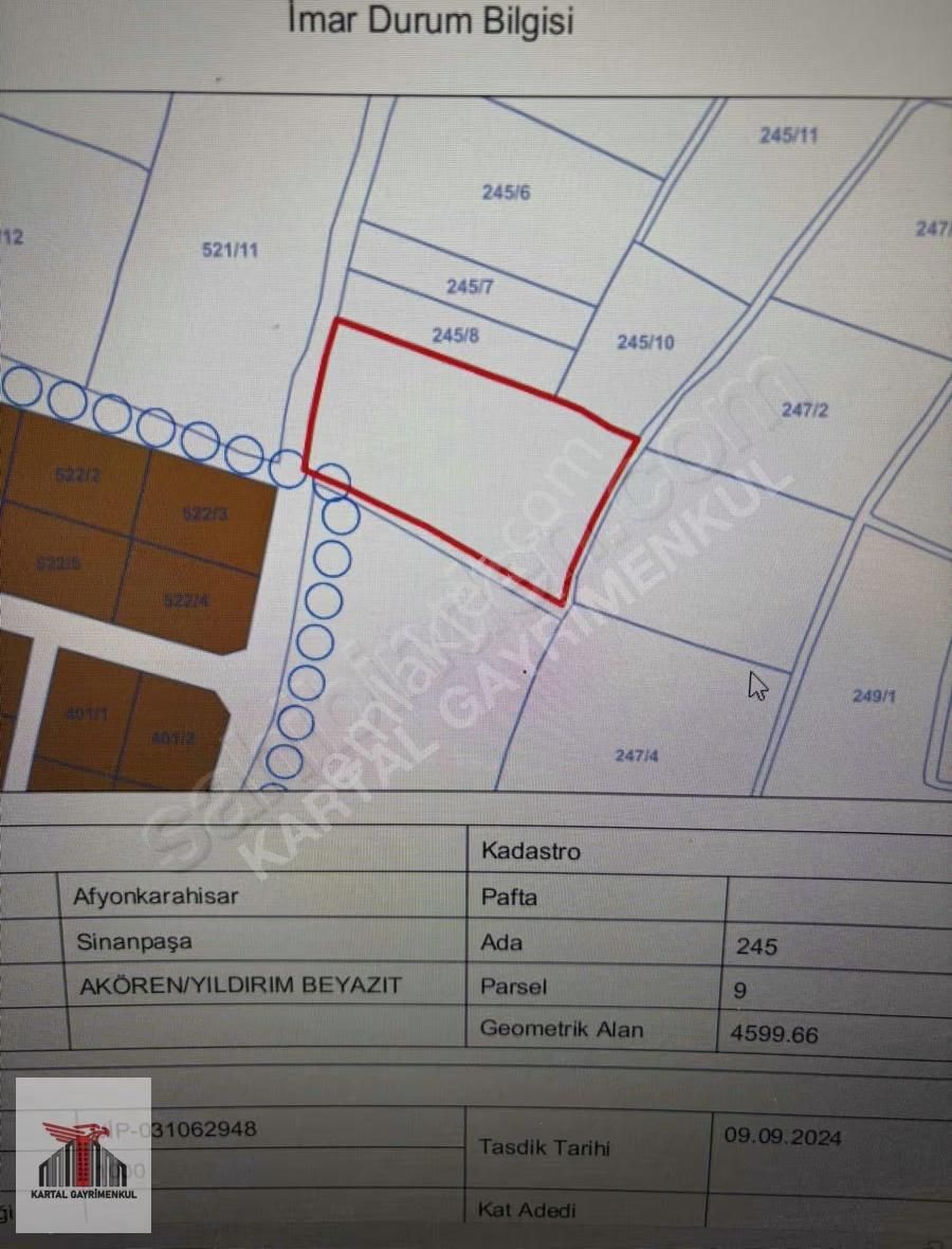 Kartal Gayrimenkul'den Akören'de İmara Sınır Yatırımlık Arazi