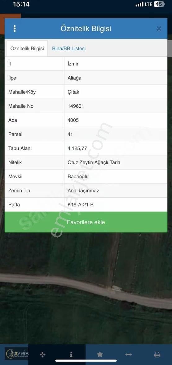 İzmir Aliağa Çıtak Satılık Tarla - Görsel 3