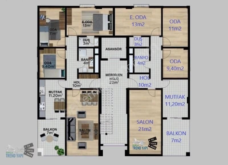 Satılık 3+1 Site İçerisinde Sıfır Lüks Daire Odunluk Mahallesi - Görsel 8