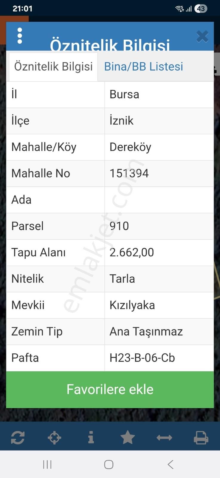 İznik Dereköy Satılık Tarla - Görsel 2