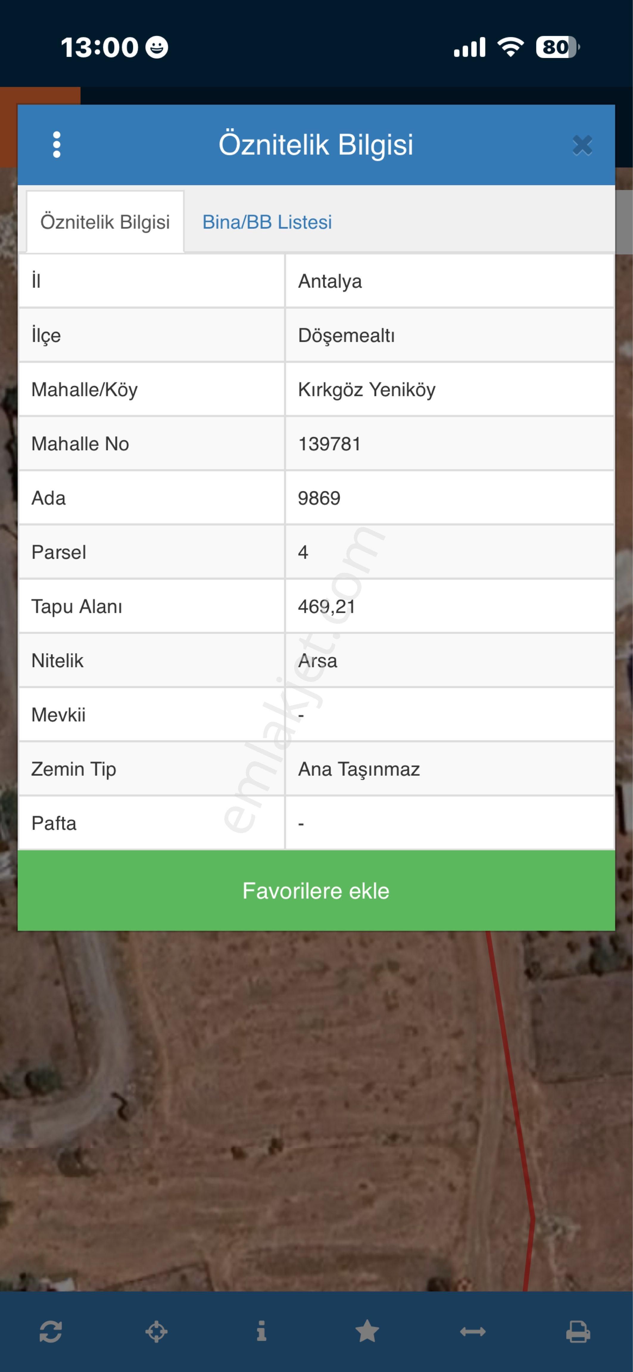 Aksu Mandırlarda Satılık Tarla