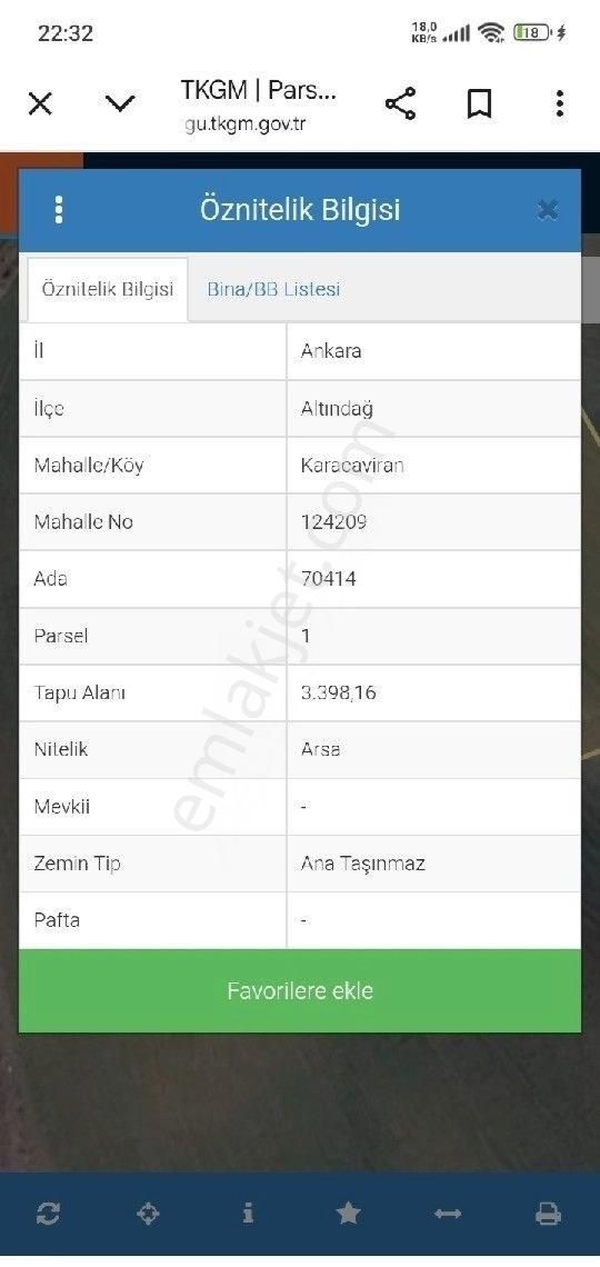 Ankara Altindağ Da Satılık Arsa