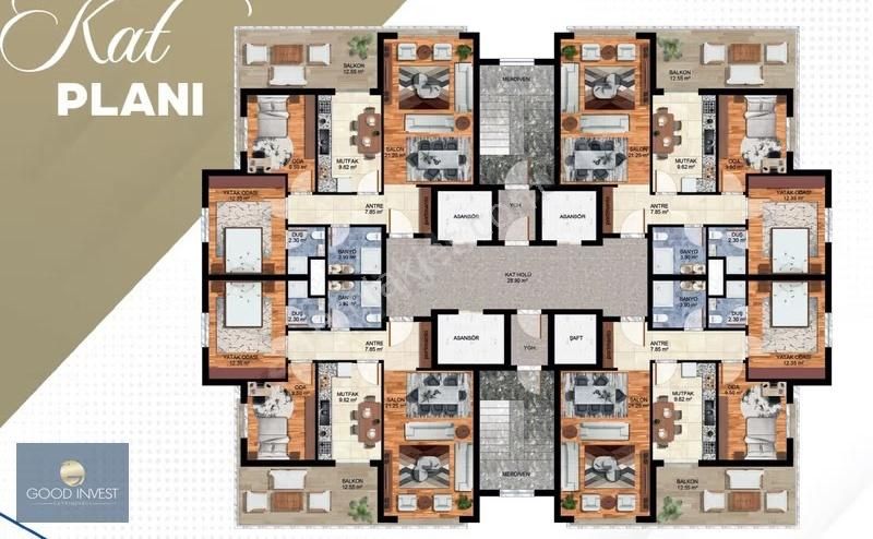 Düşük Peşinat Vadeli Ödeme İmkanı Geniş Lüks Bağımsız Mutfak 2+1 - Görsel 4