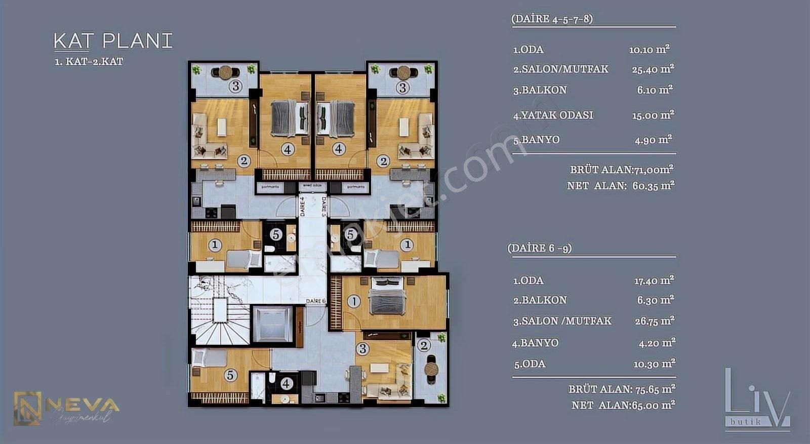 Liv Butik Projesinden Satılık 2+1 80 M2 Modern Lüx Daireler - Görsel 8