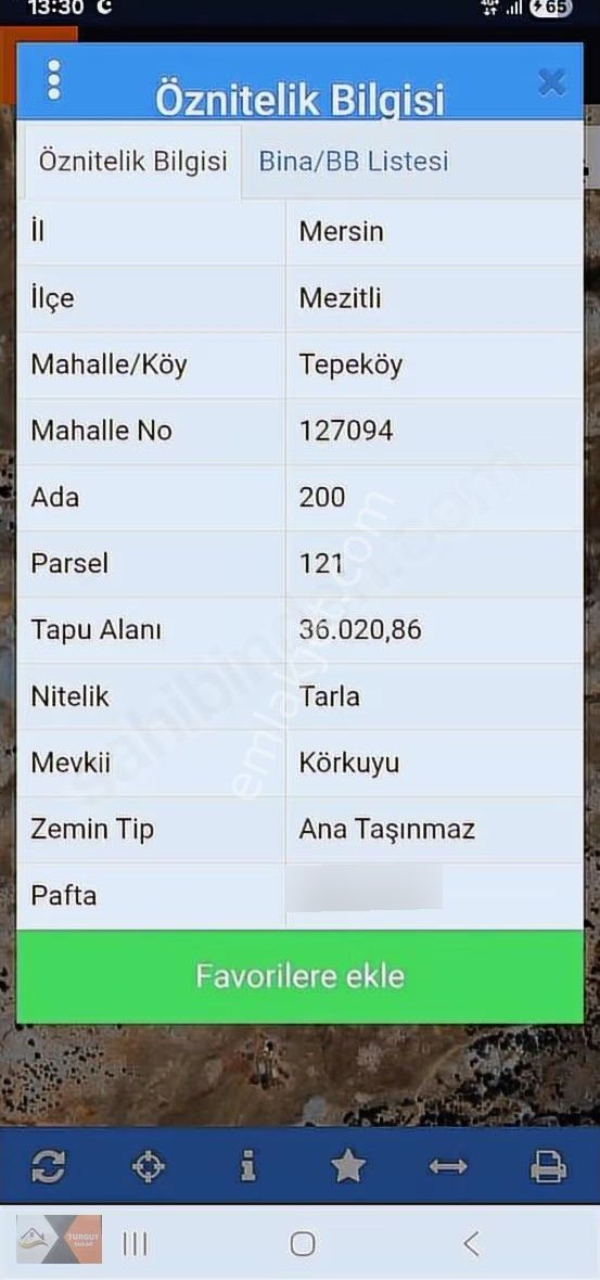Turgut Emlak'tan Mezitli Tepeköyde Satılık Tarla 36 Dönüm