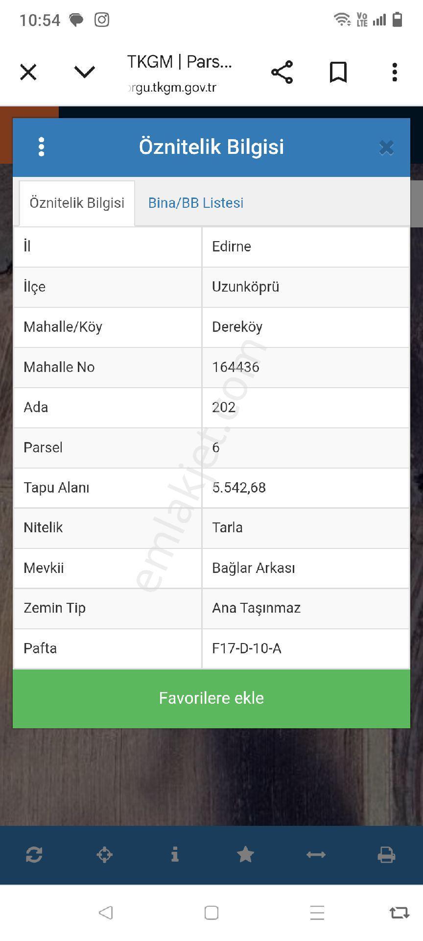 Acil Satılıkedirne Uzunköprü Dereköy De Satılık Tarlauzunköprü