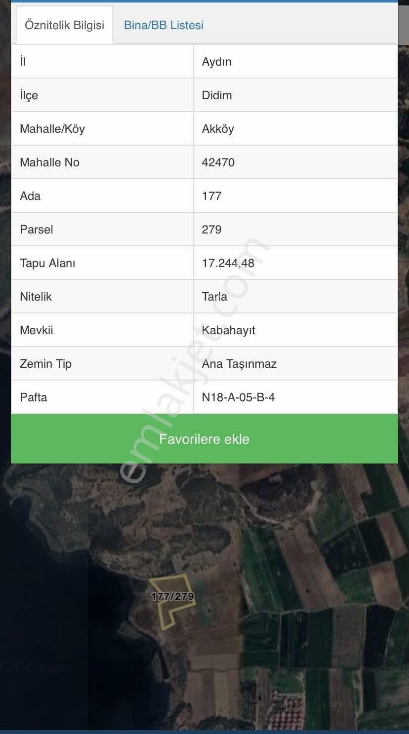 Akköy Kabahayıt Mevkii'nde Satılık Tarla - Görsel 3