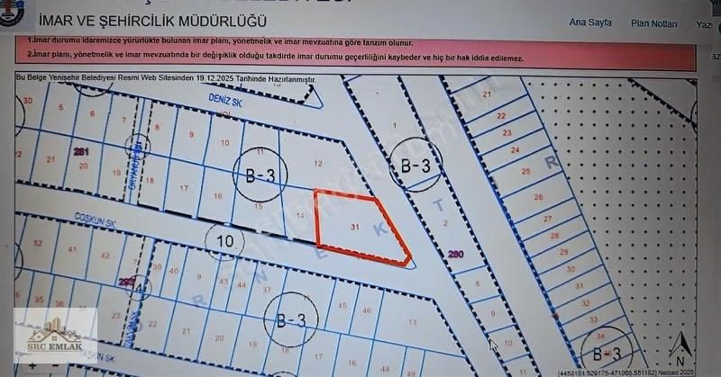 Yenişehir Yeni Mah. | 642 M² | 3 Kat Bitişik Nizam İmarlı Arsa