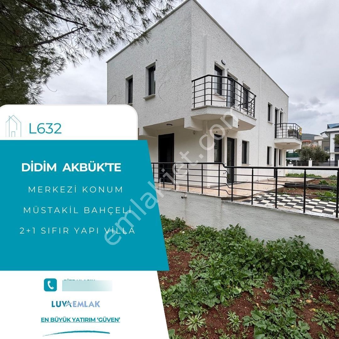 Didim Akbük'te Merkezi Konum Müstakil Bahçeli 2+1 Sıfır Villa