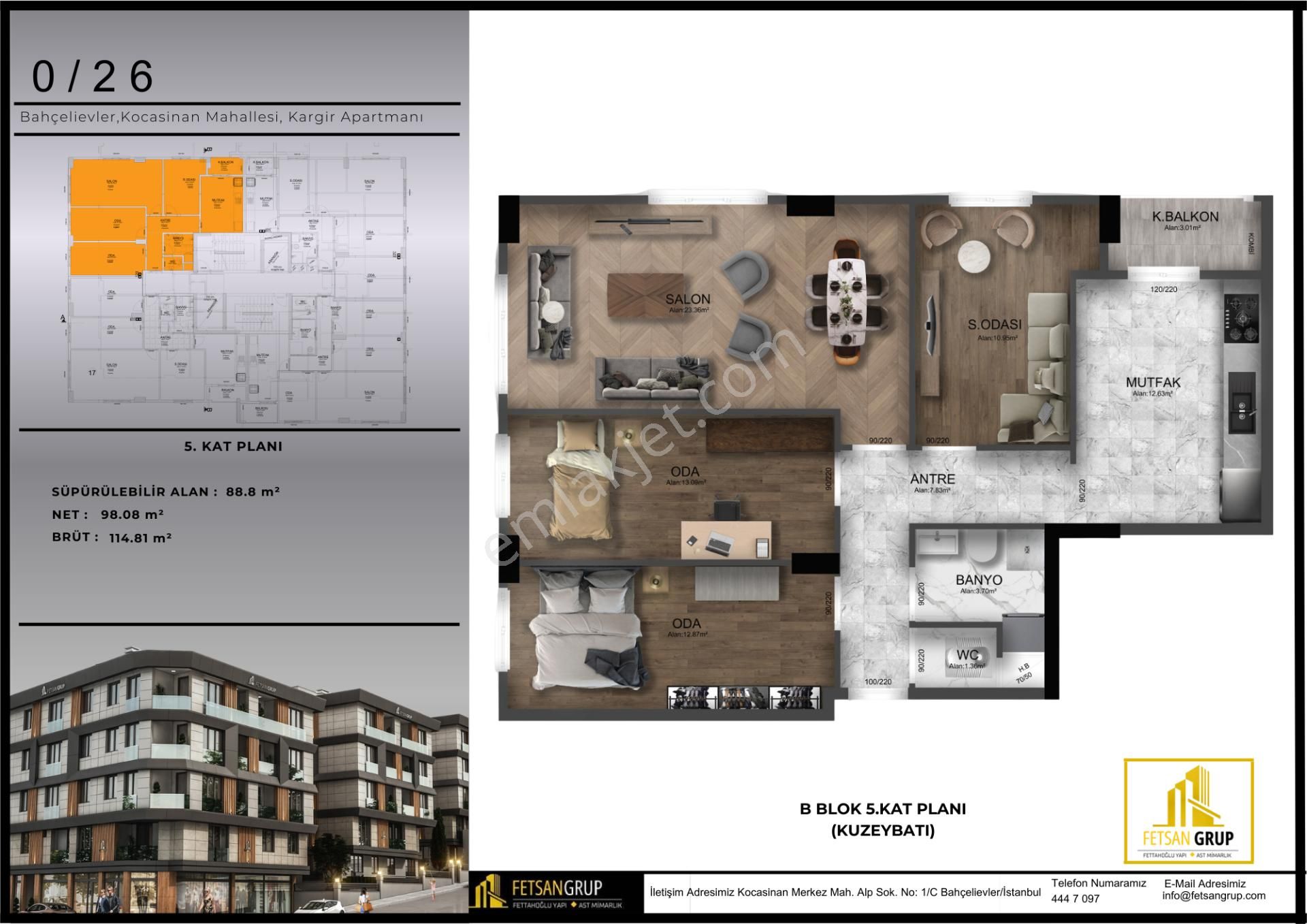 Fettahoğlu'ndan Bahçelievler'de 2027 Teslim | Projeden Fırsat | Çift Cephe | 3+1 5.kat Köşe Daire - Görsel 2