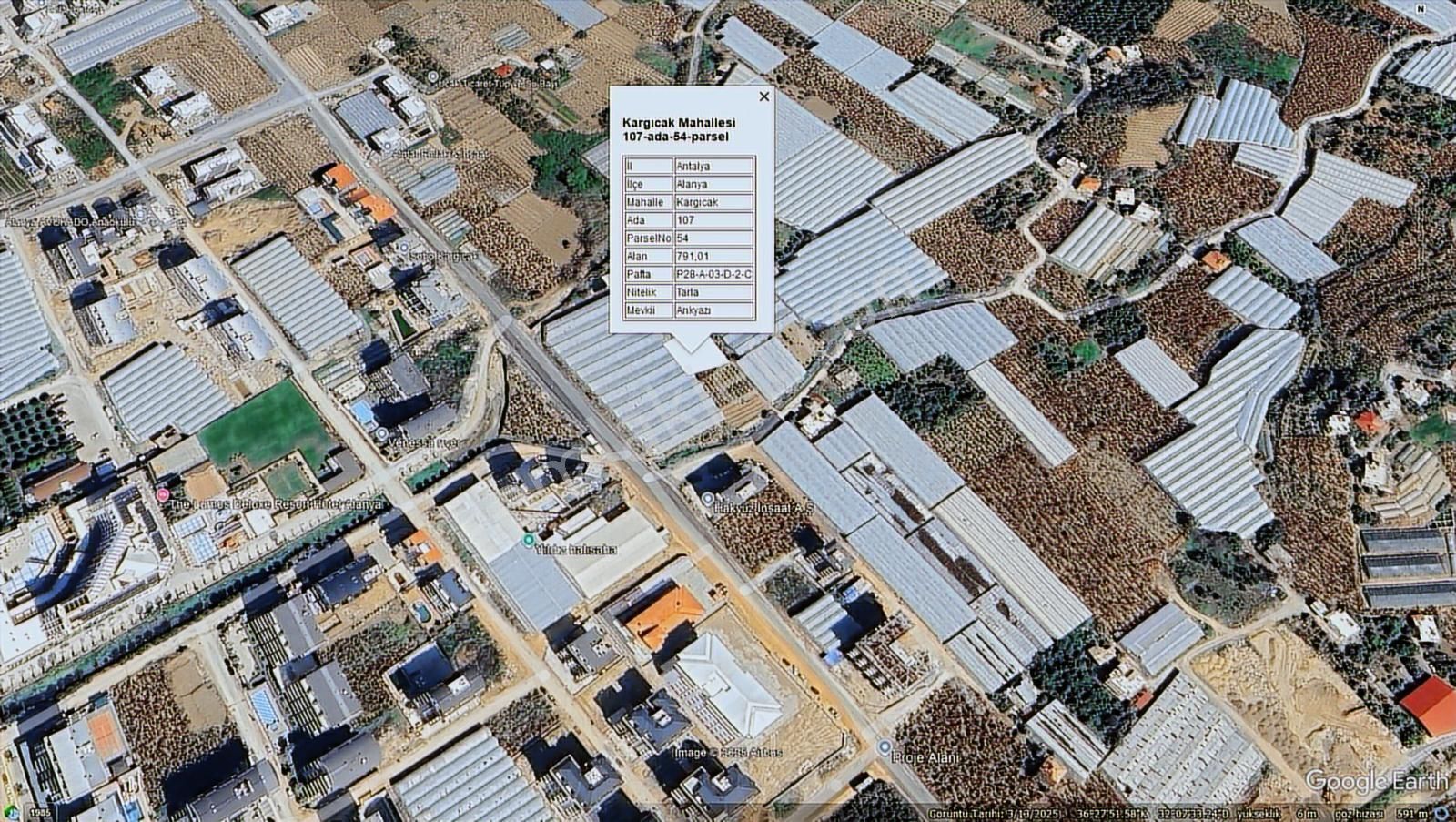 Alanya Kargıcak Ta Denize Yakın Yatırımlık 791 M2 Arazi