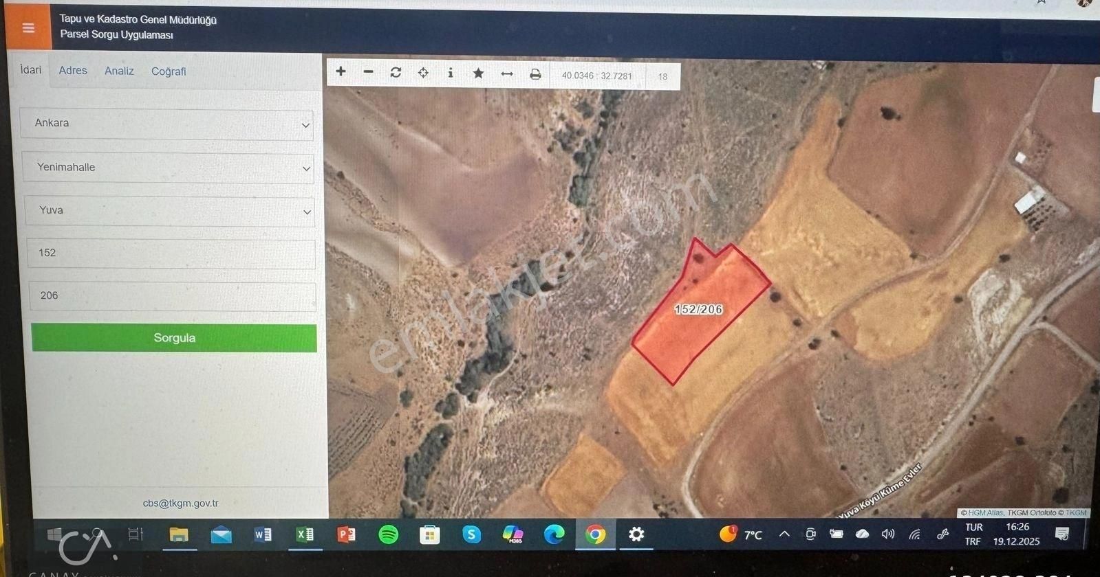 Yenimahalle Yuva Köy 152 Ada 206 Parsel 259 M² Hisse Satılık