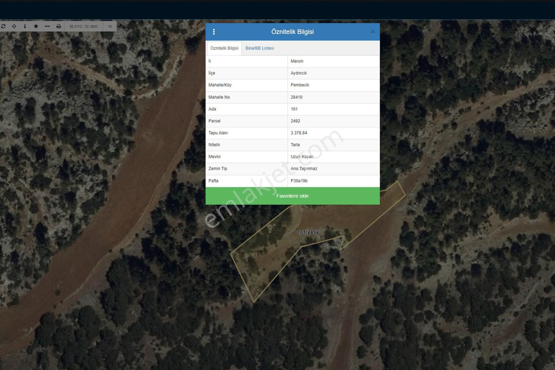 Mersin Aydıncık Pembecik Satılık 3378m2 Tarla - Görsel 3