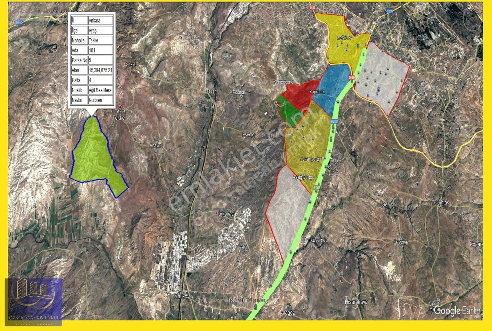 Ayaş Tekke Gülören 101 Ada 5 Parsel 1.000m² Emsalsiz Fiyat Hisse - Görsel 21