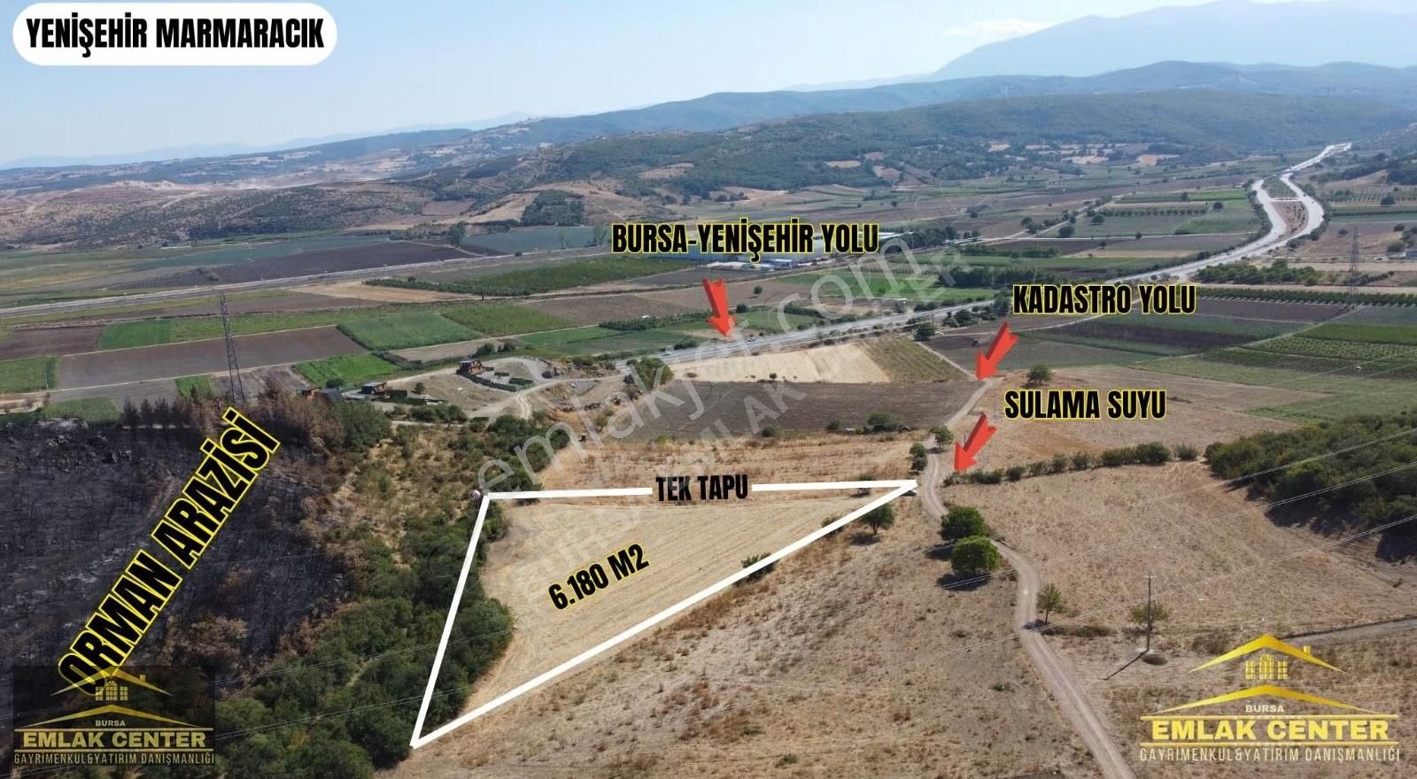 Yenişehir Marmaracıkta 6180 M2 Tek Tapu Tarla
