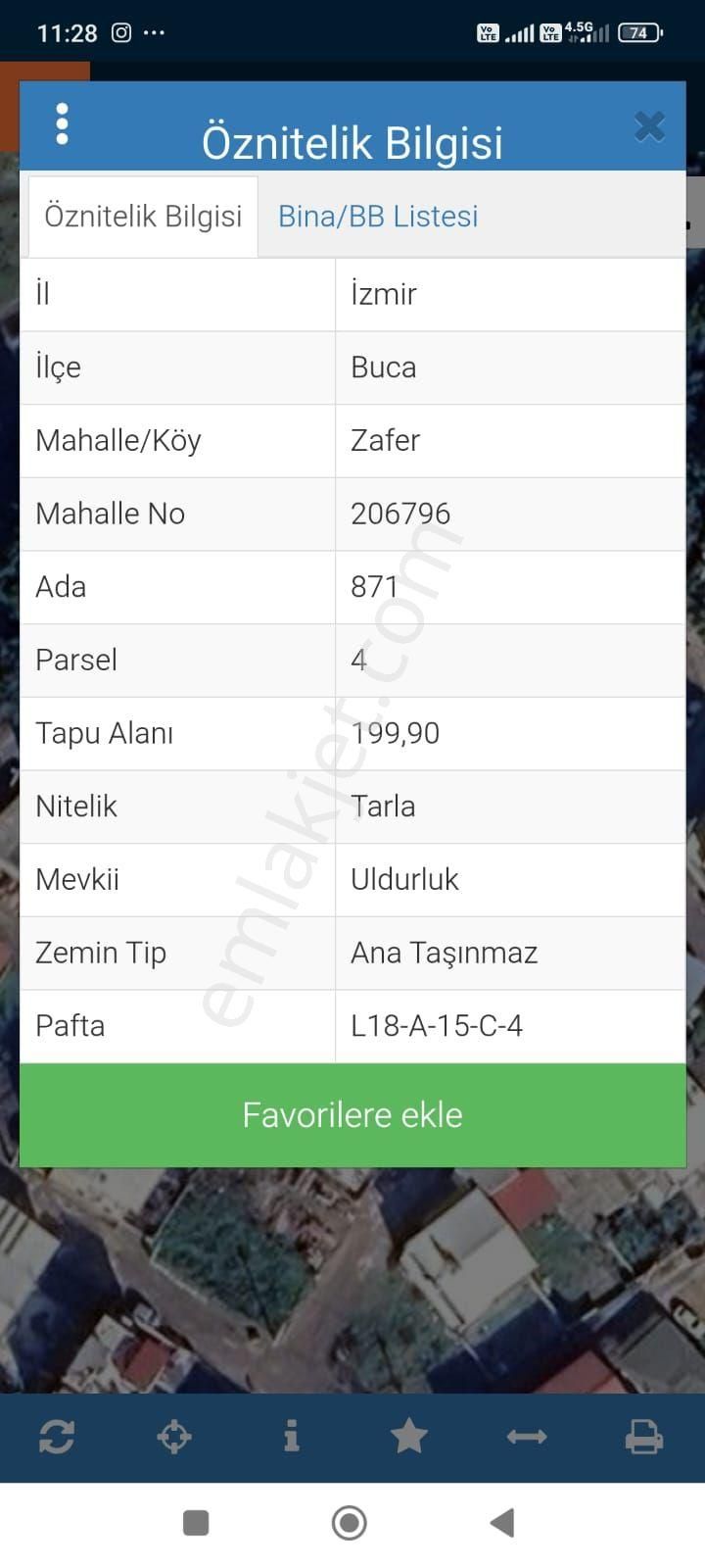 İzmir Buca Zafer Mh Olduruk 200 Mk Tarla Satılık - Görsel 6