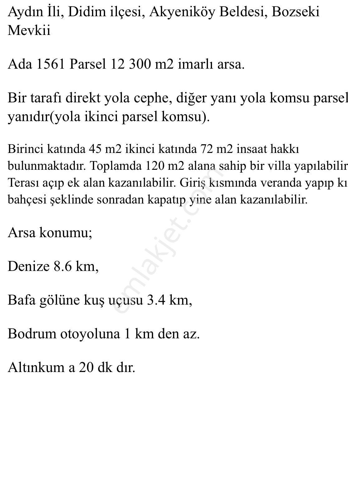 Didim Akyeniköy Satılık Müstakil Tapulu Arsa - Görsel 7