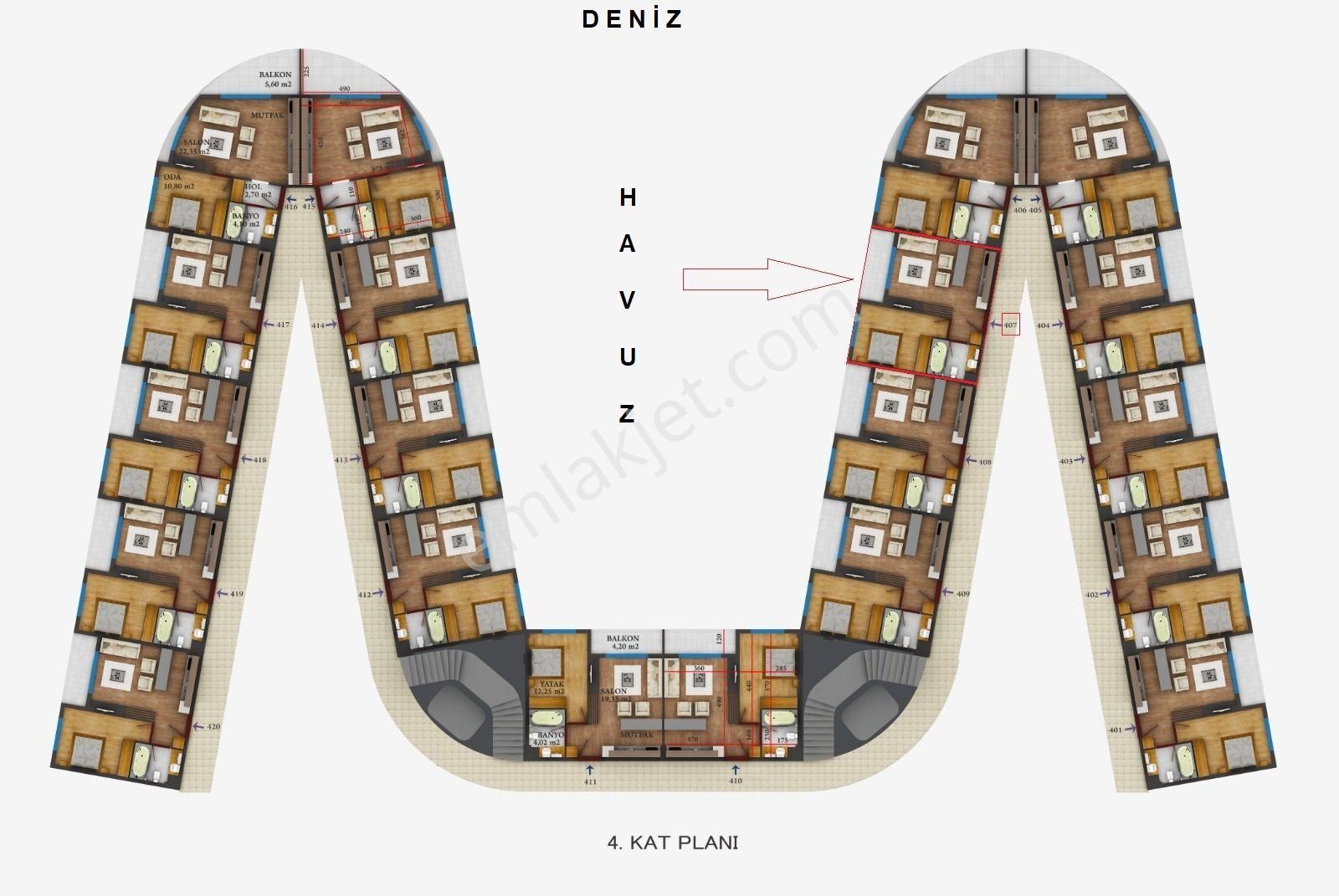 Turyap'tan Plaja 20mt. Deniz Ve Havuz Manzaralı Satılık Daire - Görsel 21