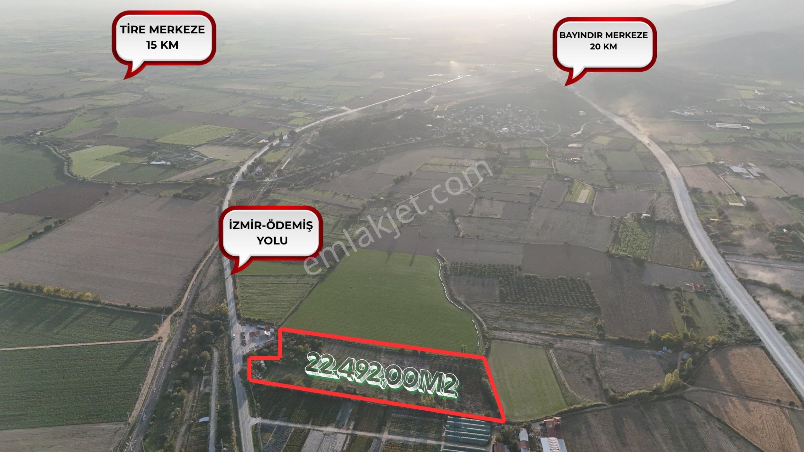 Ödemiş İlk Kurşun Mahallesi Ana Yol Üzeri Satılık 22.492 M2 Tarla