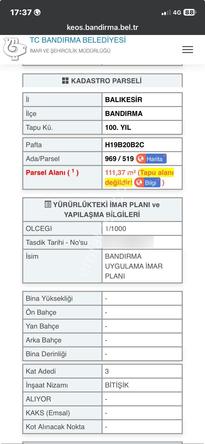 9 Dairede 3 Daire Kat Karşılığı 100.yıl Mh 306m2 Satılık Arsa - Görsel 15