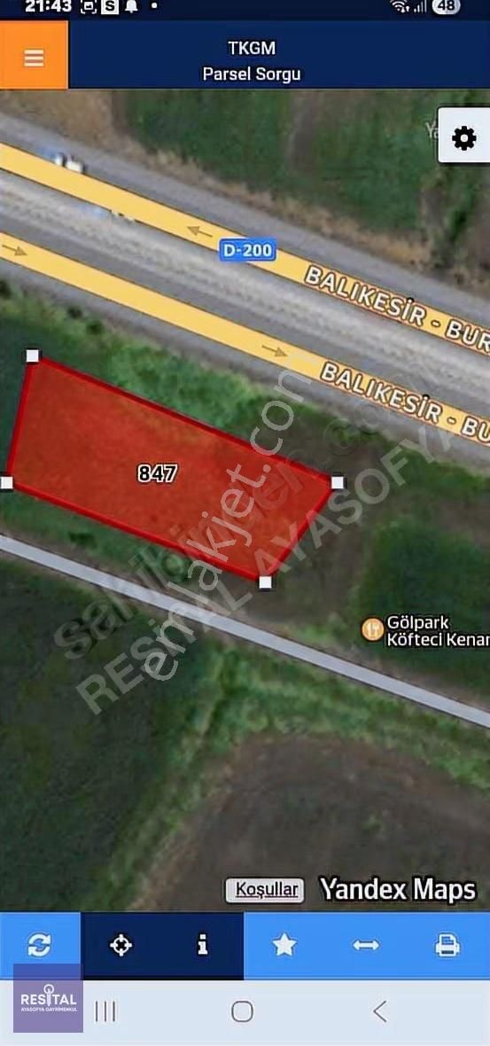 İzmir Yoluna Cephe 1054m2 Tarla, Fırsat Fiyatla, Komisyonsuz - Görsel 3