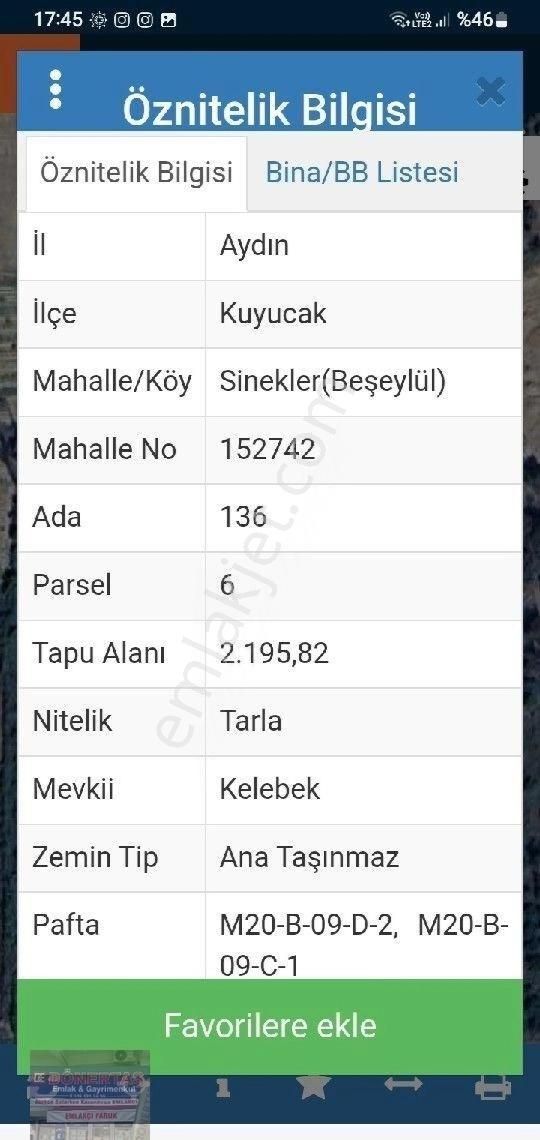 Dönertaş Emlaktan Kuyucak Beşeylül Köyünde Portakallık