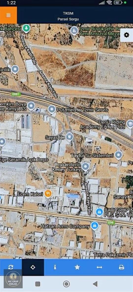 Mc Grup Emlak Tan Kemalpaşa Osbde %70 İmarlı Arsa