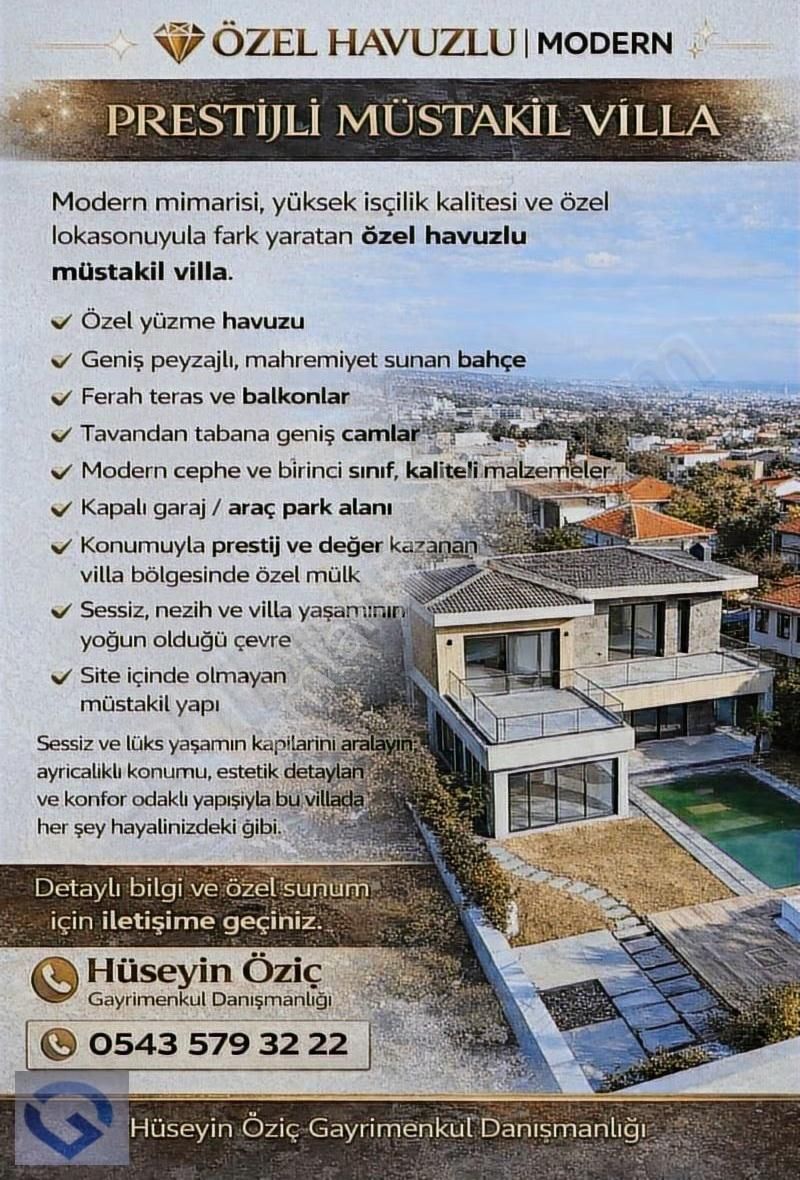Hüseyin Öziç'den Mamurbaba Mevkiinde , Tam Müstakil Lüks Villa