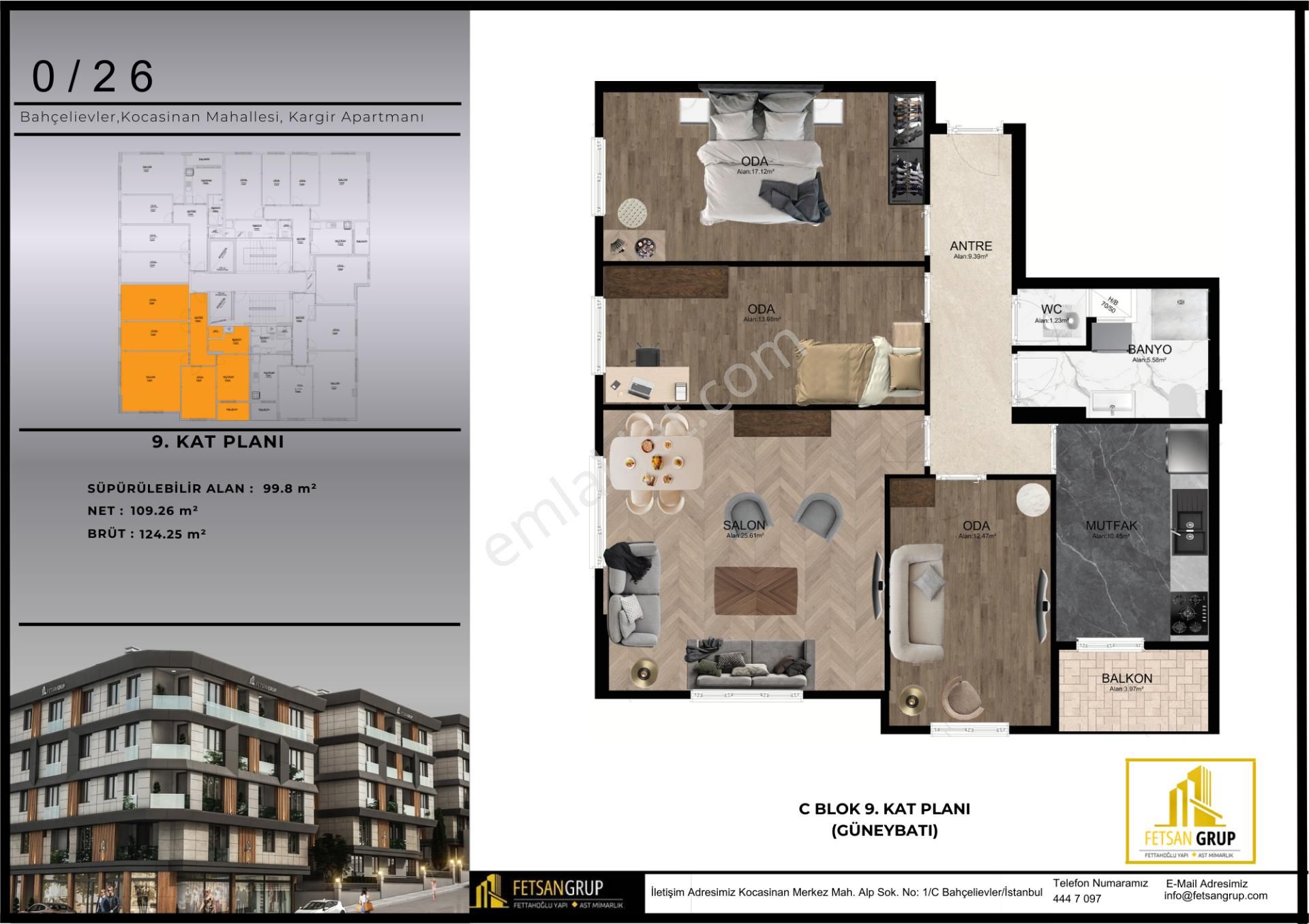 Fettahoğlu'ndan Bahçelievler'de 2027 Teslim | Projeden Fırsat | Çift Cephe | 3+1 9.kat Köşe Daire - Görsel 2