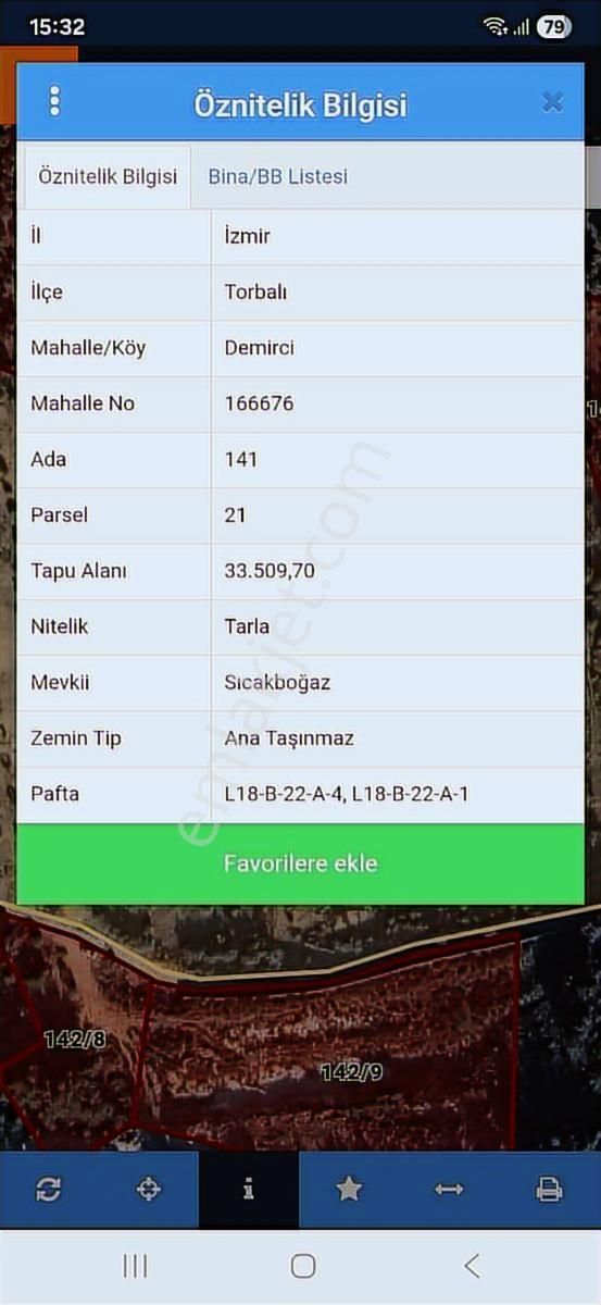 İzmir Torbalı Demirci Mahallesinde Satılık Tarla