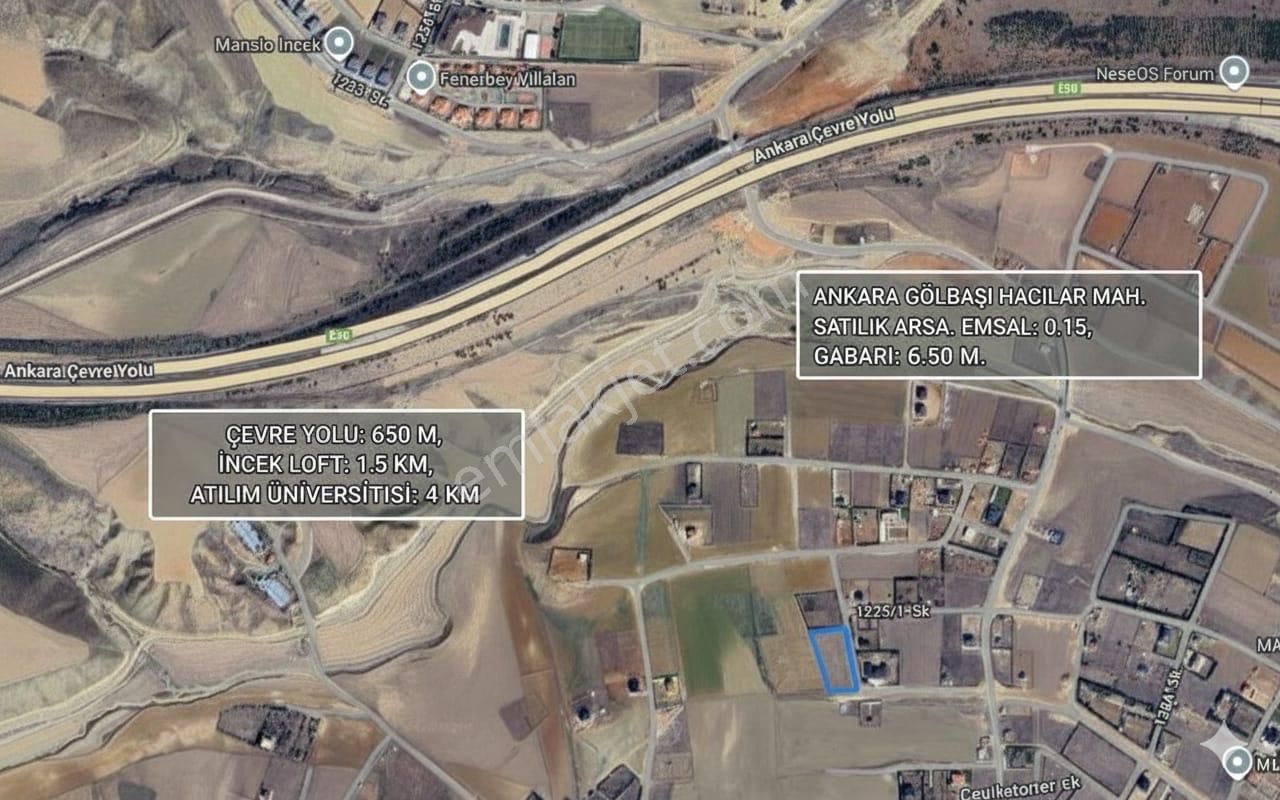 Gölbaşı Hacılar'da 3486m2 İki Villalık Satılık Arsa - Görsel 5