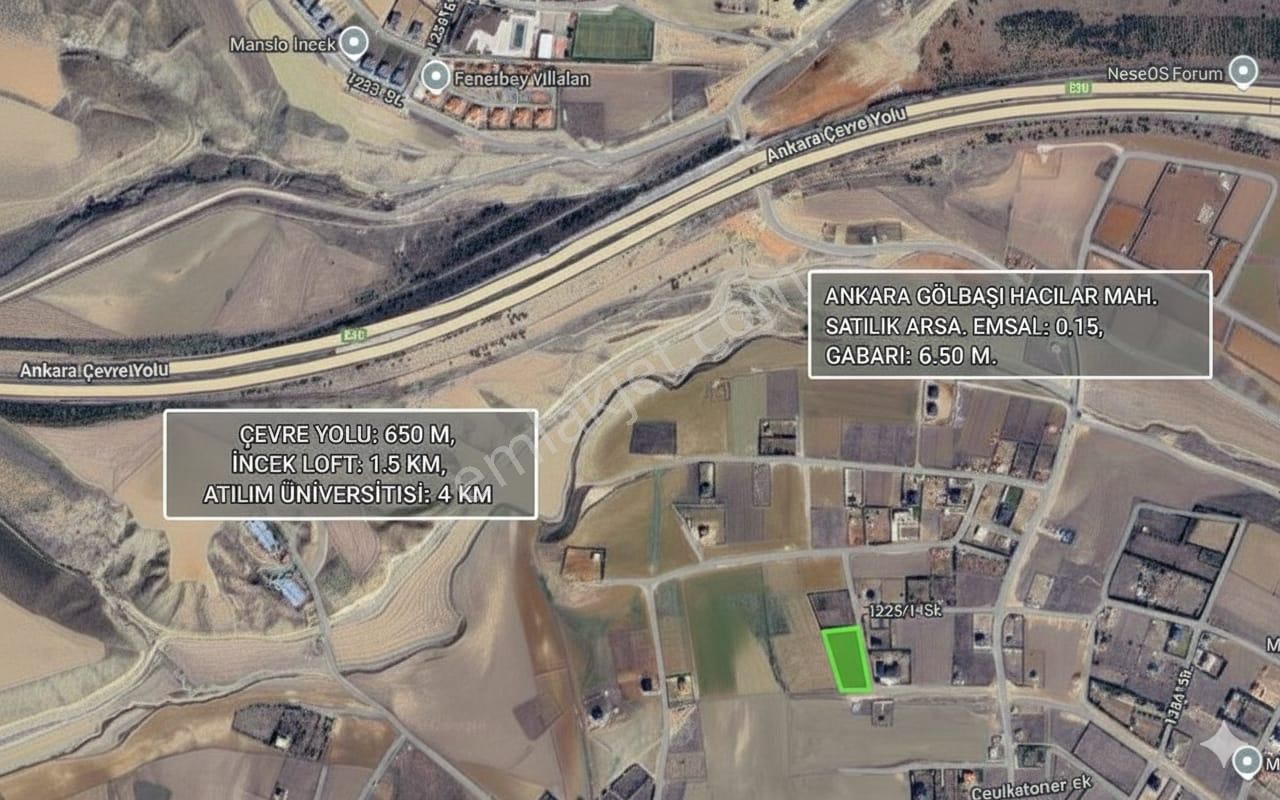 Gölbaşı Hacılar'da 3486m2 İki Villalık Satılık Arsa - Görsel 9
