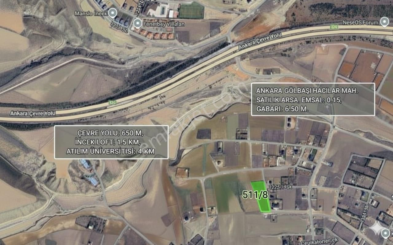 Gölbaşı Hacılar'da 3486m2 İki Villalık Satılık Arsa - Görsel 6
