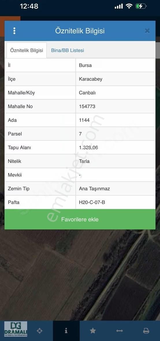 Bursa Karacabey Canbalı'da Satılık Tek Tapu Arazi - Görsel 2