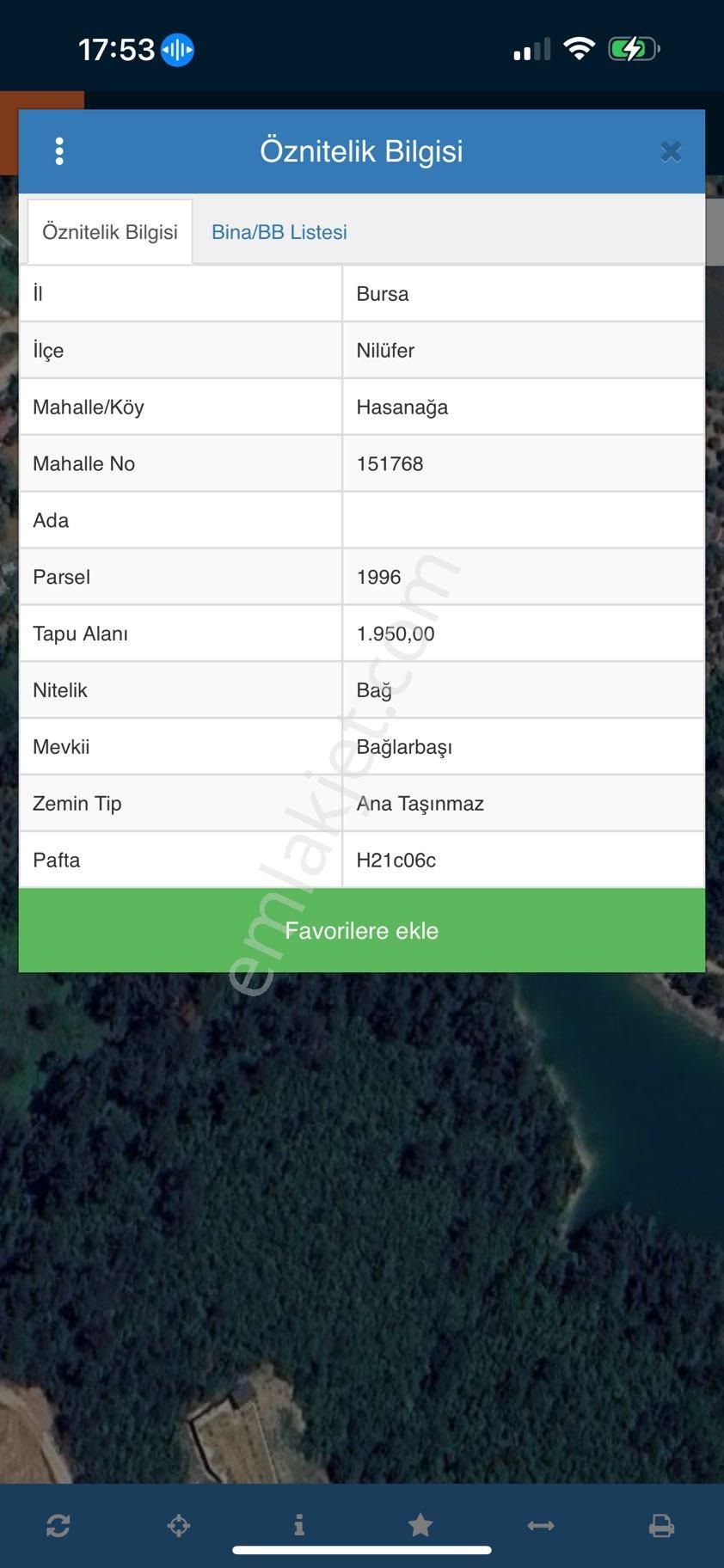 Bursa Nilüfer Hasanağa Satılık 390 M2 Bağ