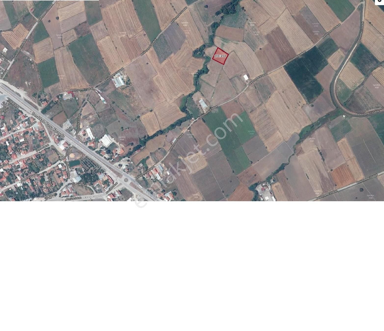 Çanakkale Biga Balıklıkköy Mevki Organize Sanayi Satılık Tarla