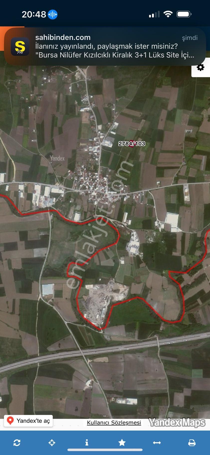 Bursa Mudanya Balabancık 1393 M2 Satılık Tarla