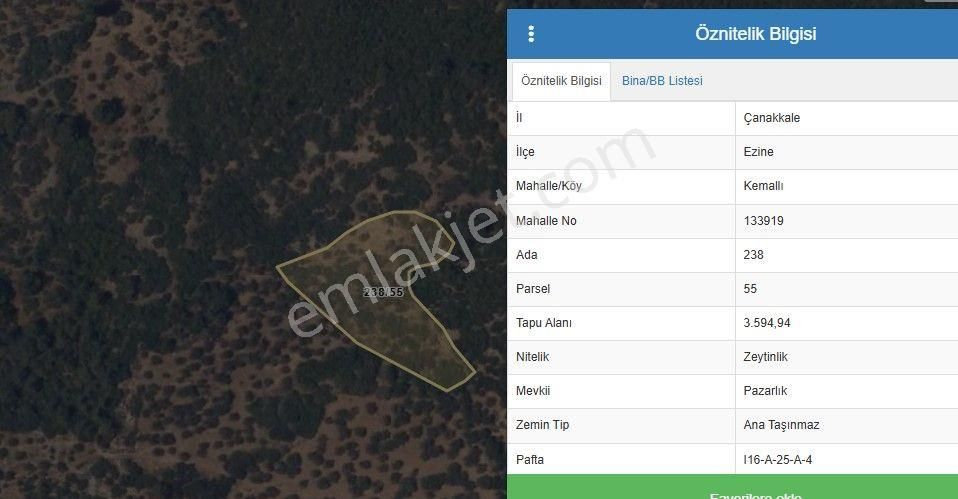 Çanakkale Ezine Kemallı'da Satılık 3594 M2 Zeytinlik - Görsel 16