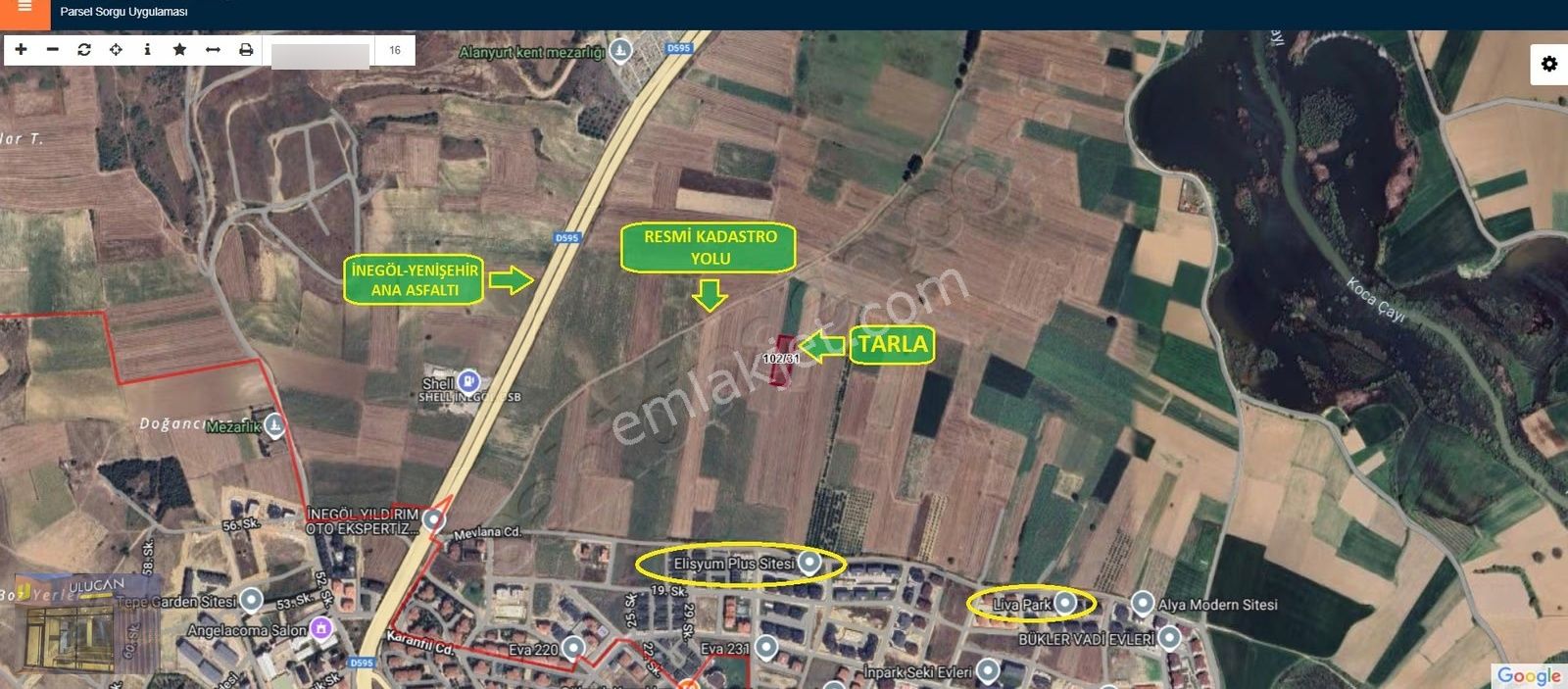 Ulucan'dan İnegöl Alanyurt İmar Dibi Tarla