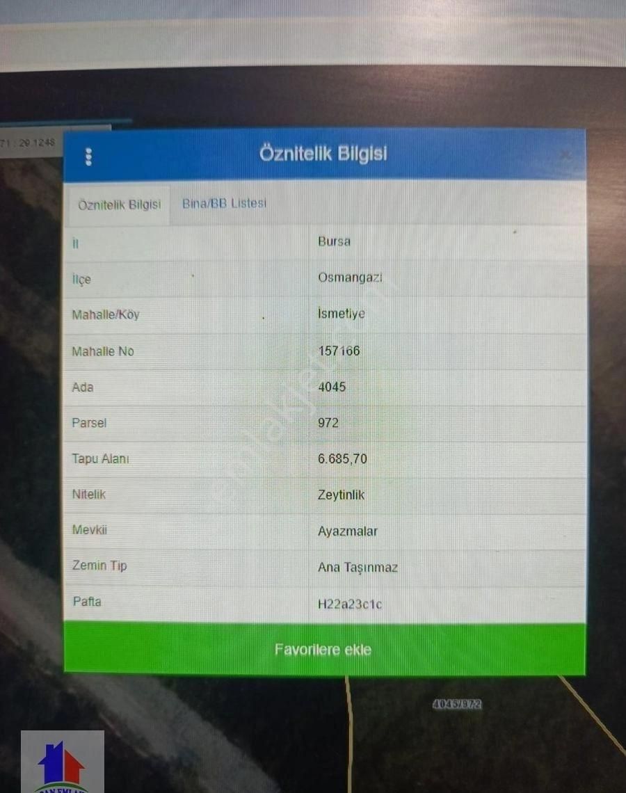 Bursa Osmangazi İsmetiye Mah.de Satılık Hisseli Yer 151 M2 İçinde Hobi Evleri Emsal Teşkil Ediyor - Görsel 3