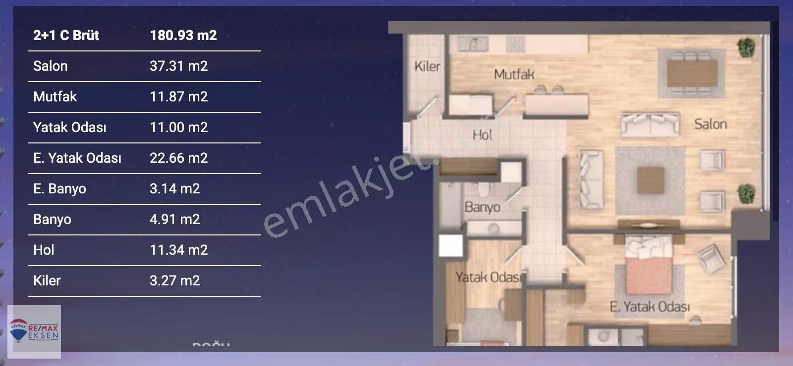 Ac Moment İstanbul Leyla Şimşek 181m² 2.5+1 Geniş Ferah Daire - Görsel 9