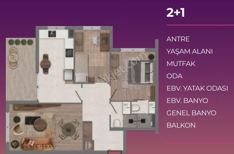 Redstone Castle Yenimahalle Cumhuriyet Satılık 2+1 Daire