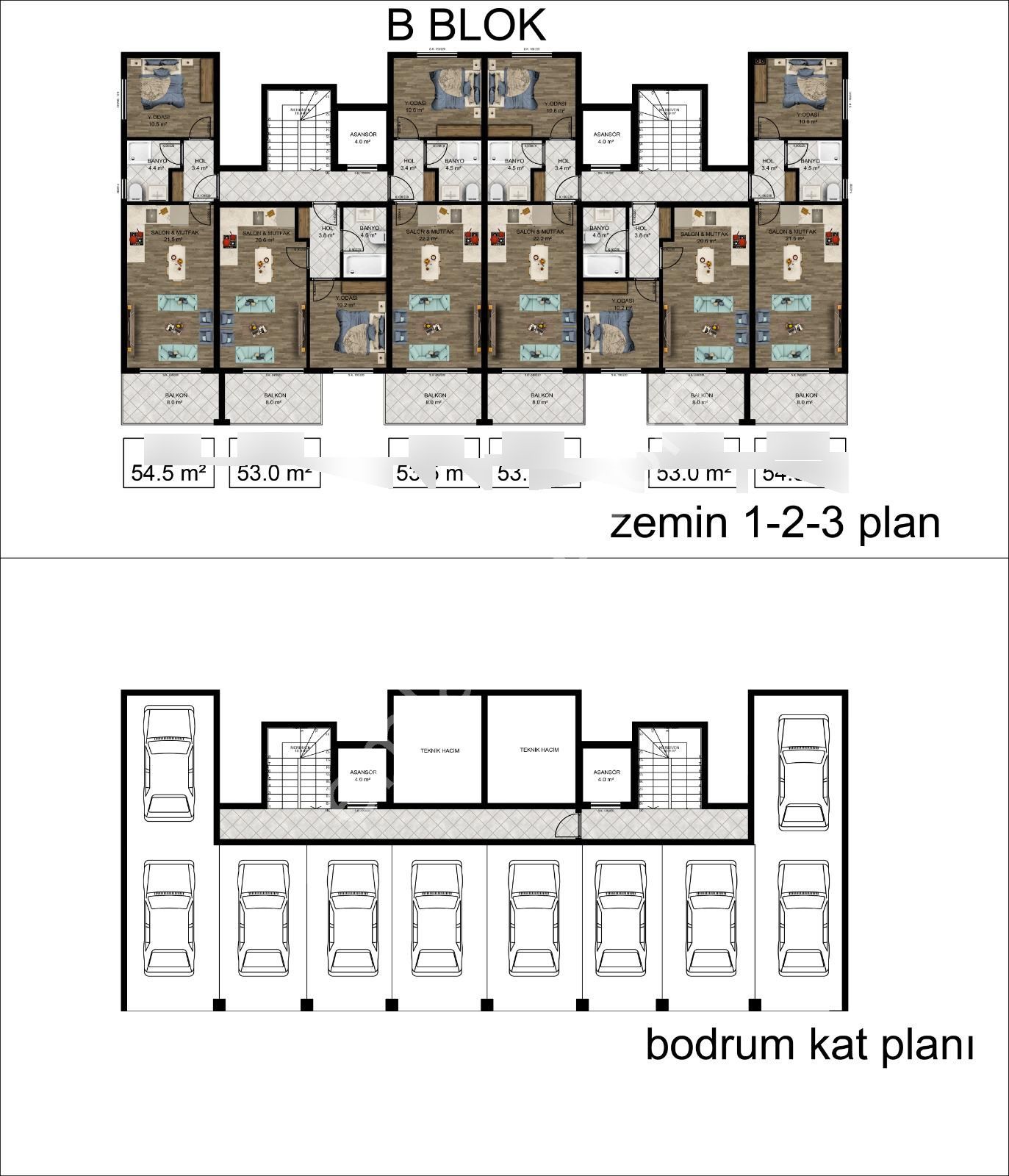 Konsept Sitede Satılık 1+1 Ve 3+1 Daireler - Görsel 17