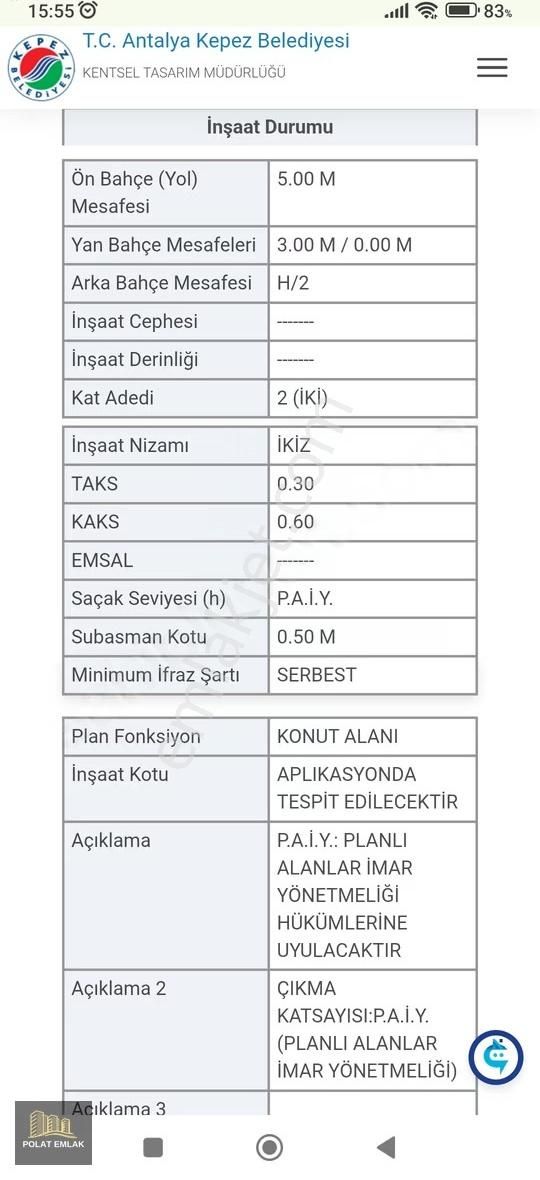 Kepez Odabaşı Drağ Pisti Yakını350m2 Satılık İmarlı Villa Arsası - Görsel 3
